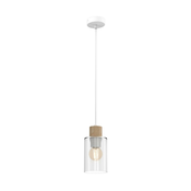 Luster na kablu MADERA 1xE27/60W/230V bela/drvo