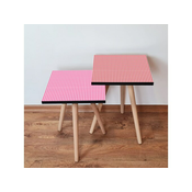 Hanah Home Sklapajuci Stocic 2 Komada 2SHP476 - Pink