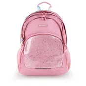 Šolska torba, z zadrgo, GABOL Glam, roza, bleščeča