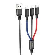 Večnamenski - 1m kabel s priključki Lightning, Type - C in mikro USB - večbarvni KP30116
