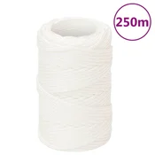 Vidaxl vidaXL Jadralna vrv, enobarvna bela, 2 mm, 250 m, polipropilen