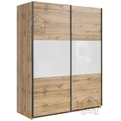 Garderobna omara Tetrix 153 cm - votan hrast/bela sijaj
