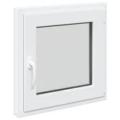 Vidaxl Okno za klet RISOR 60 x 60 cm PVC in steklo Bela