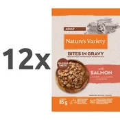 Natures Variety Bites in Gravy Cat Adult losos v omaki, vrečka - 85 g 12 x 85 g