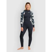 Roxy 4/3 Swell Natural Front Zip Wetsuit hibiscus real
