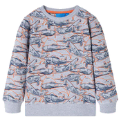 Greatstore Otroški pulover siva melange 140