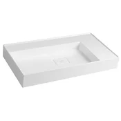 GODIVA umivalnik, iz litega marmorja, 83x44cm, brez odprtine za pipo, bela - Bela - 83x11x44 cm - Sapho - GODIVA - 24 - Liti marmor - Pravokotnik - 830 - 110 - 440 - 14