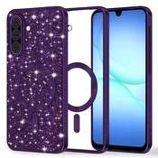 TPU gel ovitek Techsuit Luxury Glitter MagSafe za Samsung Galaxy A17 4G/A17 5G - deep purple