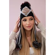 Womens cap with long ears Eunika K322 black+gray