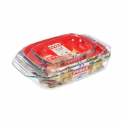 KOMPLET PEKAČEV PYREX 3 KOSI, 1,4L+3L+4L, STEKLO