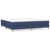 Vidaxl Posteljni okvir z vzmetmi moder 200x200 cm blago