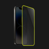 Zaščitno kaljeno steklo z okvirjem, ki se sveti v temi za Apple iPhone 11 Pro Max - Rumena