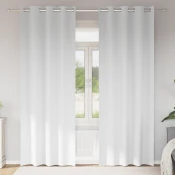 Zavese za zatemnitev z obroči 2 kos Bela 245 x 140 cm Poliester