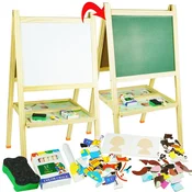 shumee Lesena magnetna tabla s kredo + set magnetnih lesenih sestavljank