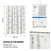 KMT Zavesa za tuš, EVA , Bela