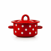 LONEC S POKROVOM, EMAJLIRAN 0,4 L, DEKOR POLKA DOT