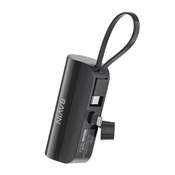 Bavin Power bank 5000mAh Ligtning port + kabl type-C crna