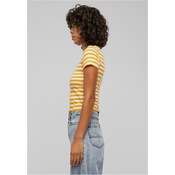 Womens short t-shirt with stripes white/magicmango