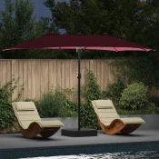 Vrtni suncobran Bordeaux Crvena 385 x 209 x 244 cm Poliester