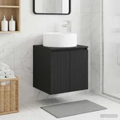 Umivaonik s policom za zid Crna 49,5 x 44,5 x 65,5 cm