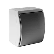 shumee Enojno nadometno stikalo 10A IP44 jesen/grafit 151-08 DV 8189
