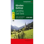 Freytag & Berndt Koroška, Vzhodna Tirolska 1:200.000. Cestni in turistični zemljevid /5/. Objavljeno 2024.