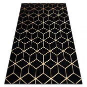 eoshop Moderna preproga 3D GLOSS 409C 86 Cube elegantna, glamur, art deco črna/zlata ( - Velikost: 180x270 cm)