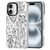 Ovitek MOSNOVO za iPhone 16 Plus - Silver Chrome Art