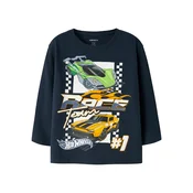 NAME IT Majica NMMJunior Hotwheels mornarska / travnato zelena / oranžna / bela