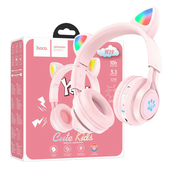 Hoco bežicne stereo slušalice, Bluetooth v5.3, 400mAh - W39 slušalice Macje uši,Pink