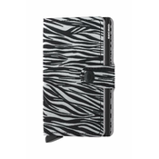 Usnjena denarnica Secrid Miniwallet Zebra Light Grey siva barva