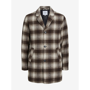 Brown Mens Plaid Coat with Wool Jack & Jones Zac - Men