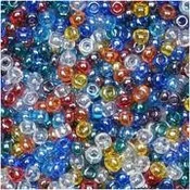 Kašaste perle (seed beads) 4 mm providna šarena