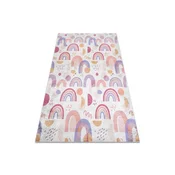RugsX BAMBINO 61480 pralna preproga Mavrica, pike za otroke protizdrsna - krema/roza 200x290 cm, (5000359160)