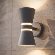 Lucande LED-stenna svetilka za zunanjo uporabo Meravi, antracitna, 2-žarilna, - Sodobni - antracit, bela - Aluminij