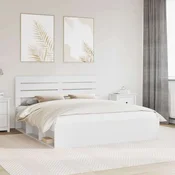vidaXL vidaXL Konstrukcija postelje Bela 200 x 200 cm Masivno borovo les, (5000103262)