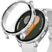 GS Ovitek 2 v 1 + kaljeno steklo za Samsung Galaxy Watch 7 40 mm, srebrn