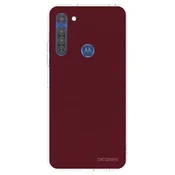 Silikonski prozorni ovitek za Motorola Moto G8 - Burgundy red