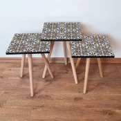 Hanah Home Set klub stočića 3Shp300, 3 komada, Šarena