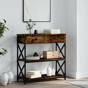 Konzolni stol boja hrasta 75 x 28 x 75 cm konstruirano drvo