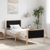 vidaXL vidaXL Konstrukcija postelje z vzglavjem Črna 75 x 190 cm blago, (5000084609)