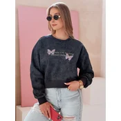 Bluza damska oversize tie-dye w motyle SPARKI granatowa Dstreet