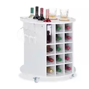 Northix Velik regal za vino na kolesih za 24 steklenic s kovinskim okvirjem