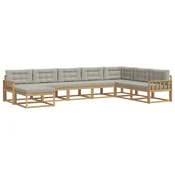 Set vanjskih sofa 8 pcs Bijela i svjetlosiva