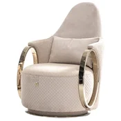 Casa Padrino luxury armchair cream/gray/gold 72 x 90 x H. 105 cm - Living room armchair - Hotel armchair - Living room furniture - Hotel furniture - Luxury furniture