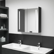 LED kupaonski ormaric s ogledalom sjajni crni 62 x 14 x 60 cm