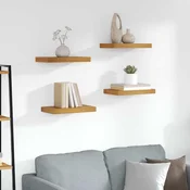 Polica na zidu 4 pcs Smeda 40 x 23,5 x 4 cm Konstruirano drvo