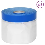 Vidaxl Maskirni film z lepilnim trakom 12 szt. Prozorna in modra
