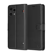 Etui Techsuit Leather Folio za Nothing Phone (3a) Lite - črn