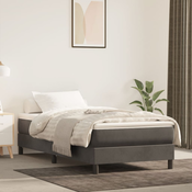 vidaXL Vzmetnica z žepkasto vzmetjo temno siva 80x210x20 cm žamet